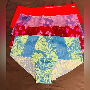 NWT- PINK- panties-boy short seamless with lace, size large multiple colors.